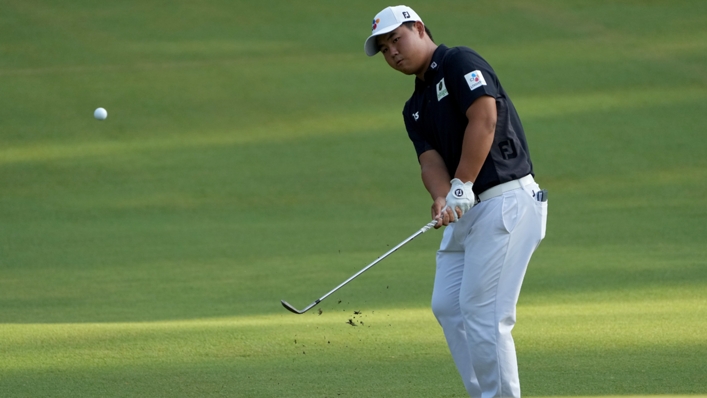 Kim Joo-hyung on his way to a share of the lead after 36 holes