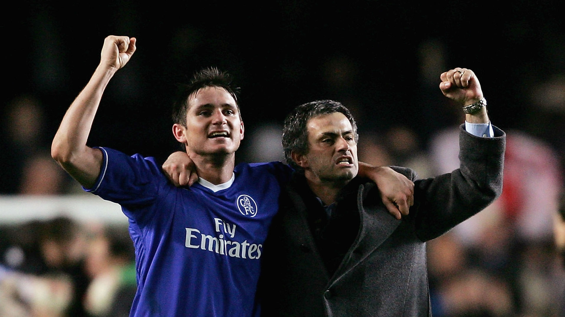 Chelsea's Frank Lampard and Jose Mourinho