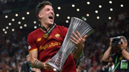 Nicolo Zaniolo guided Roma to victory in May's Europa Conference League final
