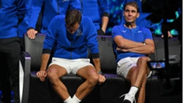 Rafael Nadal was in tears after partnering Roger Federer for his final match