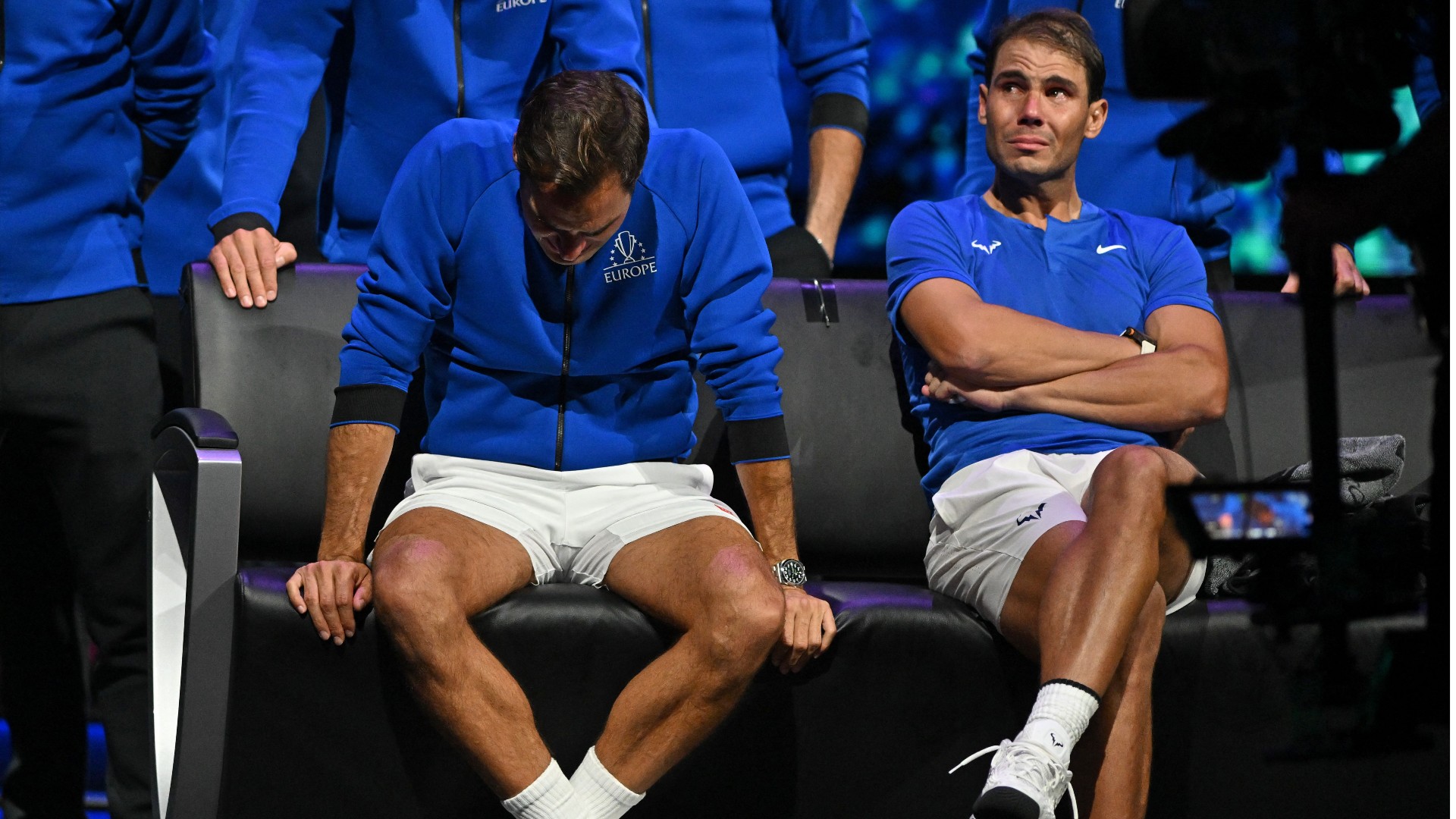 Rafael Nadal was in tears after partnering Roger Federer for his final match