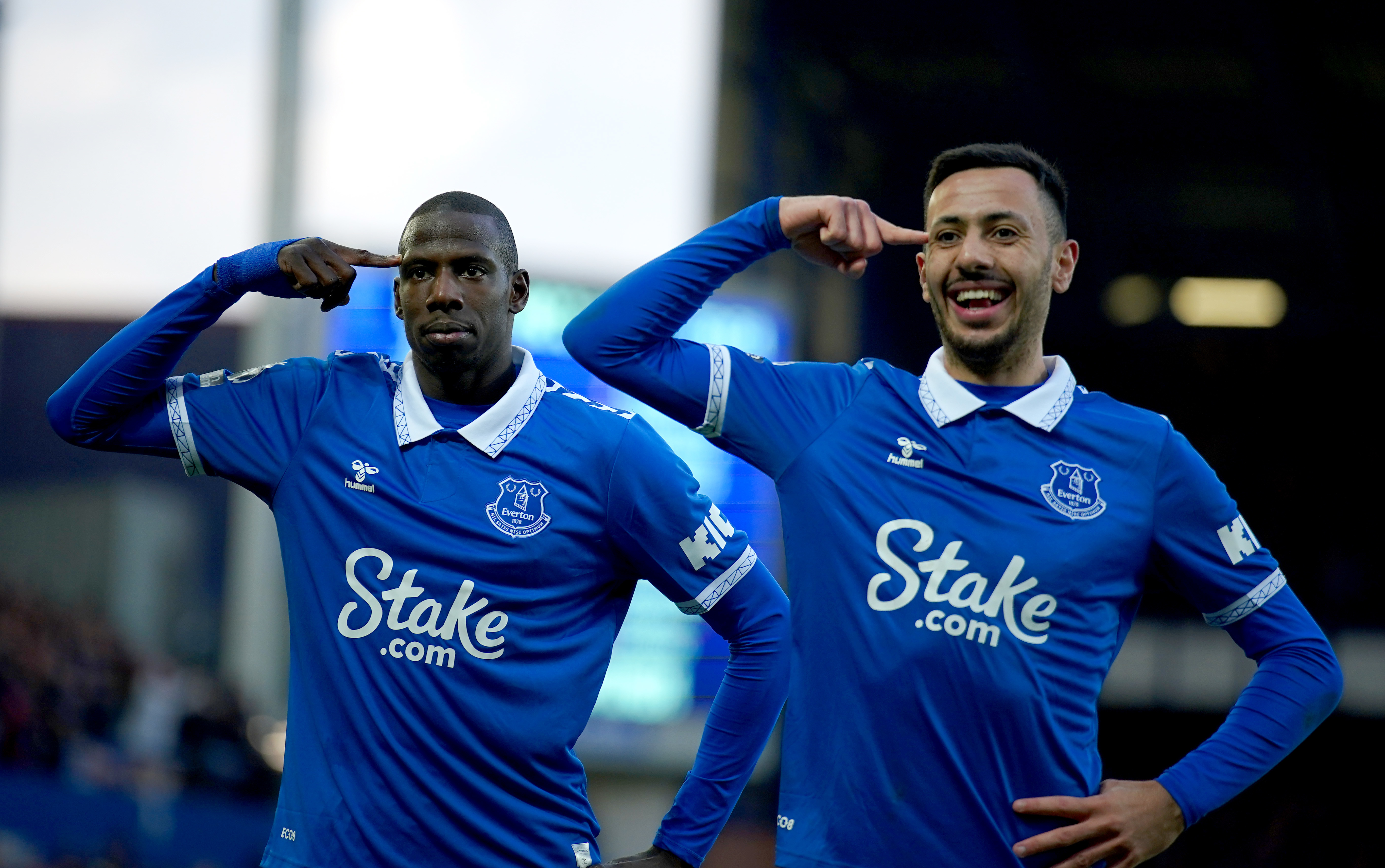 Abdoulaye Doucoure (left) put Everton ahead