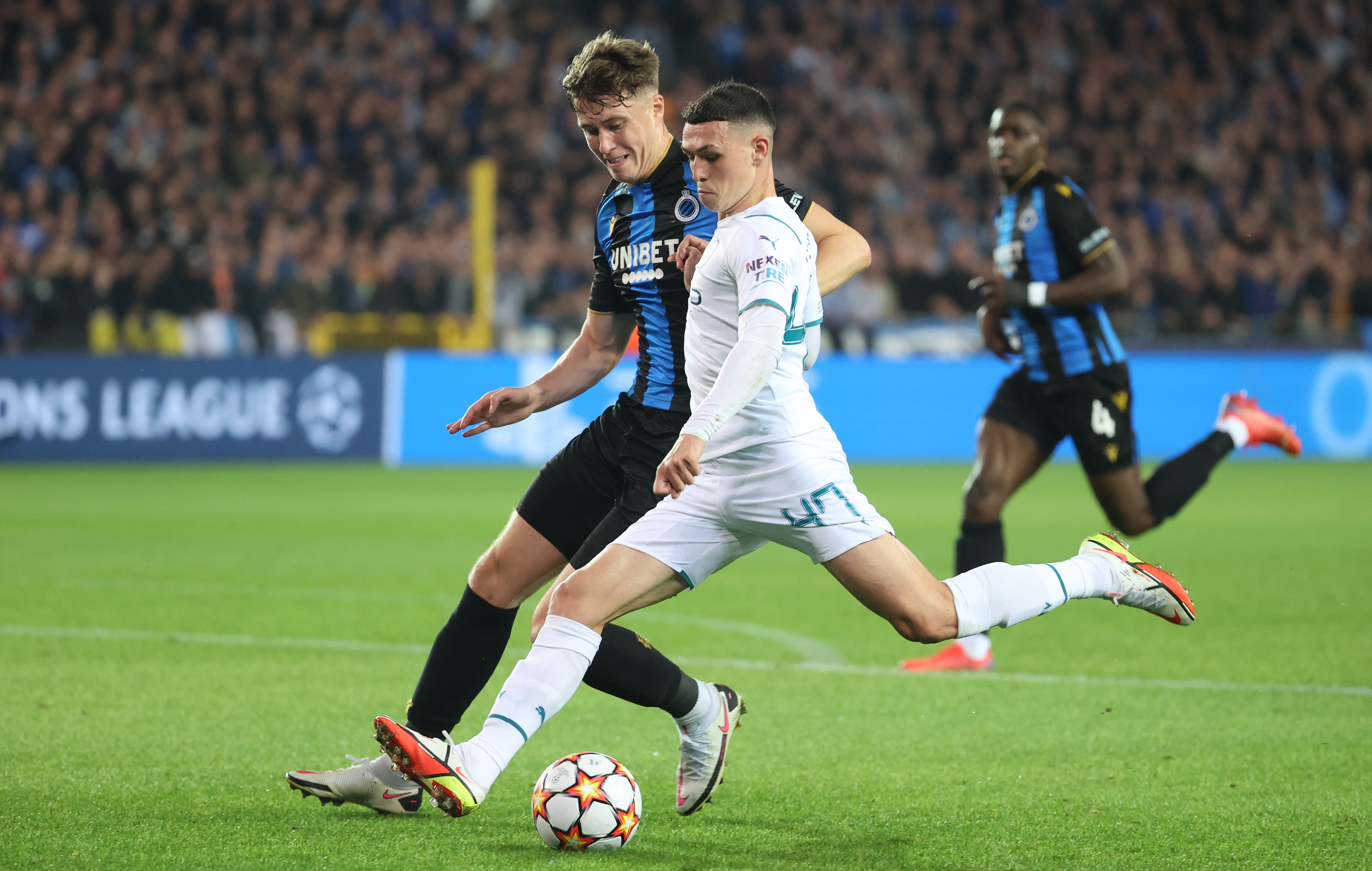 Hendry in action against Manchester City