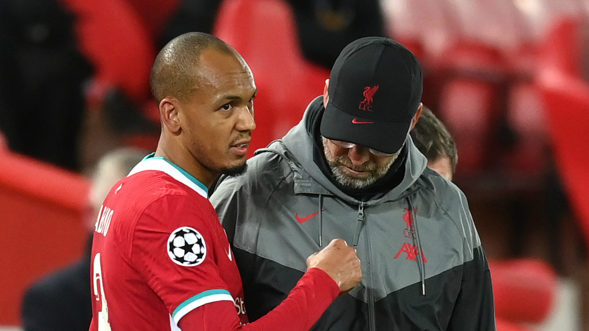 Liverpool defender Fabinho and manager Jurgen Klopp