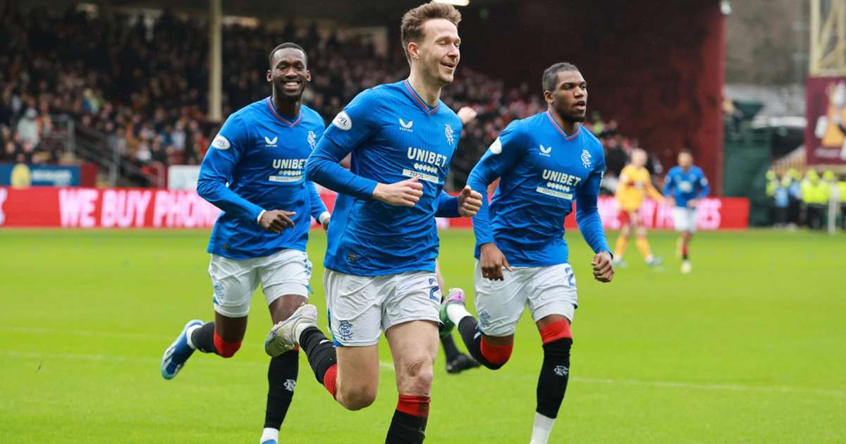 Kieran Dowell on target as Rangers beat Motherwell in wet-and-wild encounter