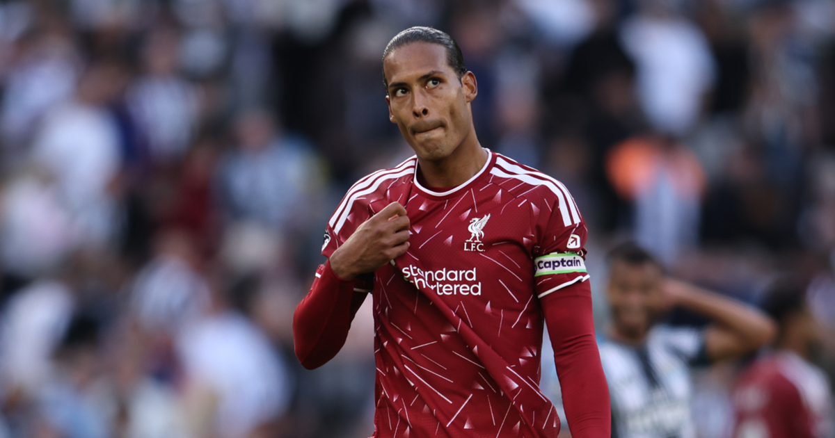 Virgil van Dijk during a Liverpool training session