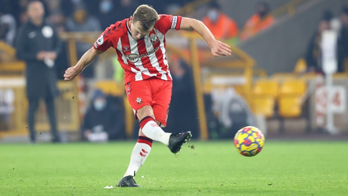 James Ward-Prowse strikes a free-kick for Southampton