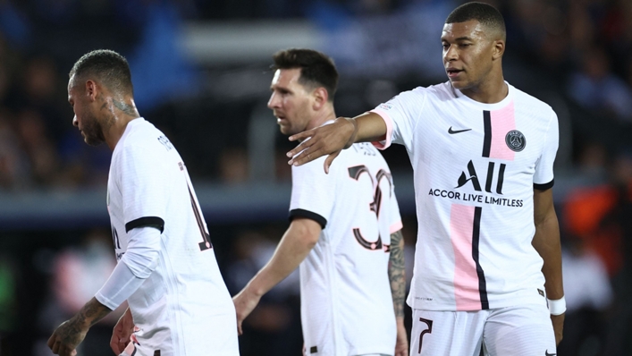 Lionel Messi, Neymar and Kylian Mbappe combined for the first time for Paris Saint-Germain as they failed to defeat Club Brugge on Wednesday