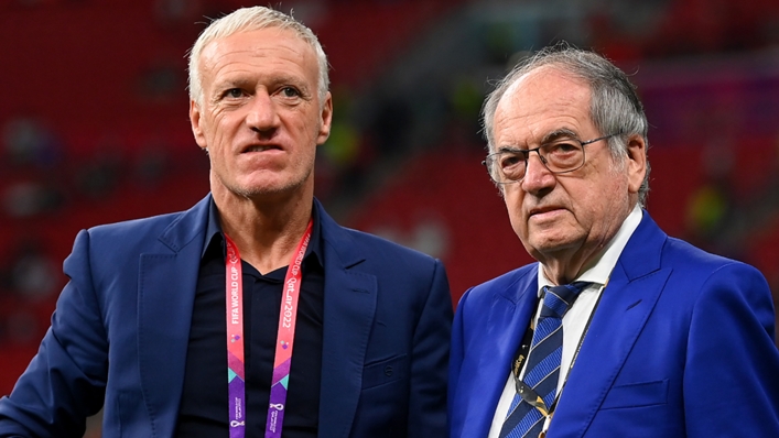 Didier Deschamps (L) has joined the backlash against controversial comments made by Noel Le Graet (R)