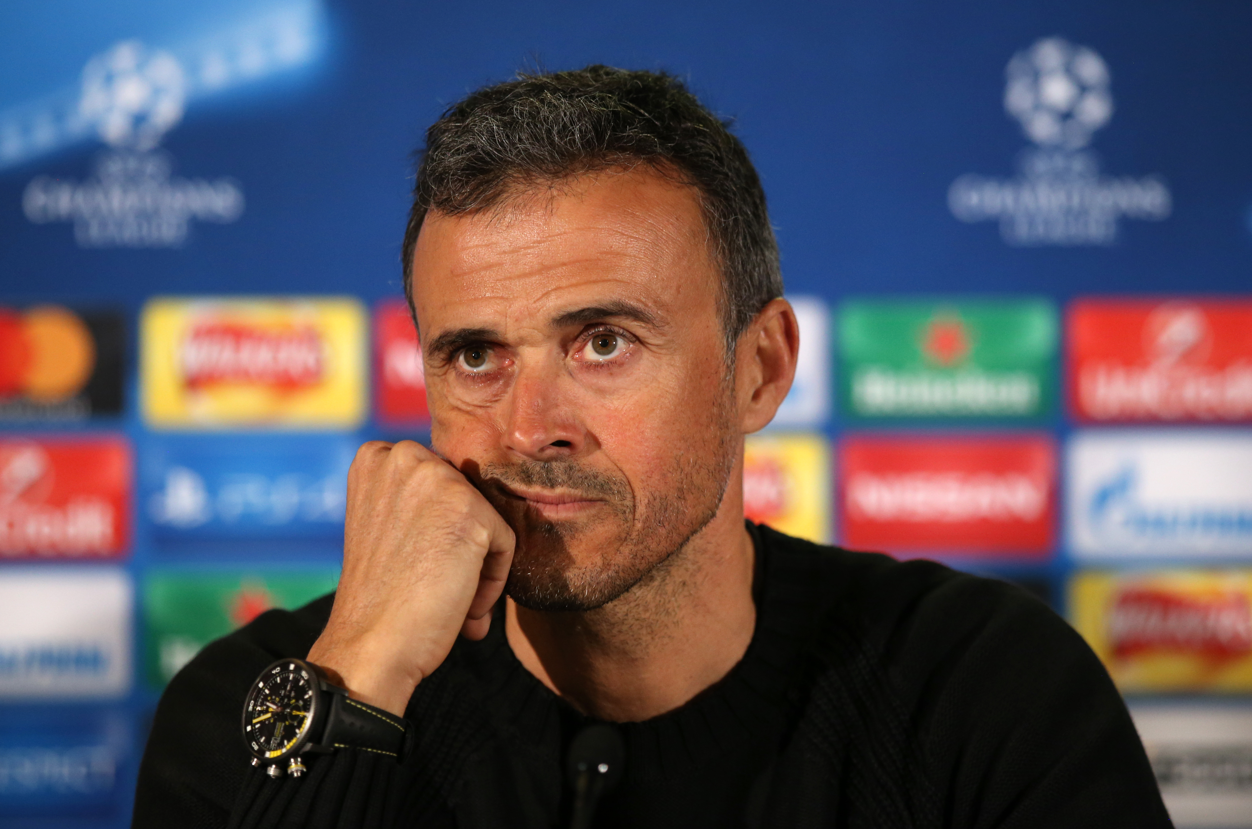 Luis Enrique during a press conference