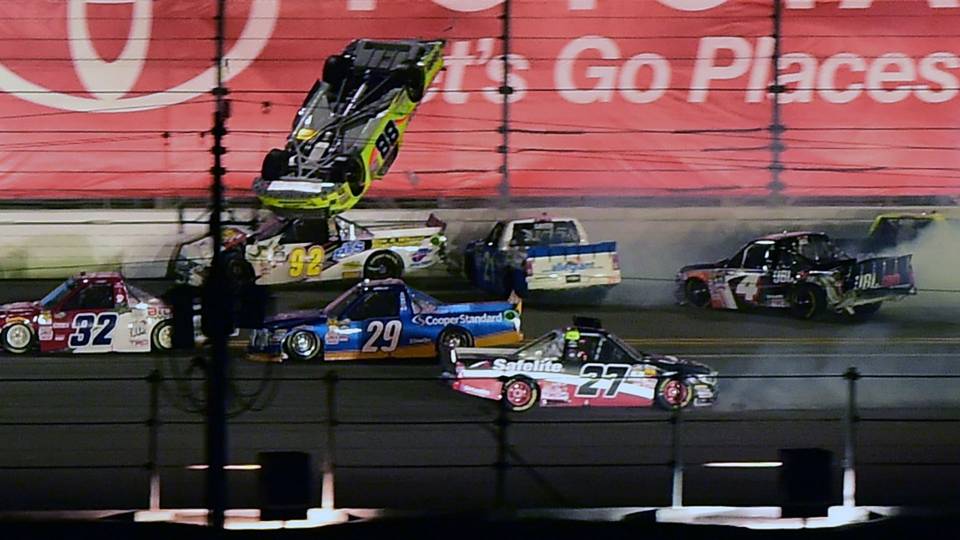 WATCH: Matt Crafton flips airborne in last-lap 'big one' at Daytona ...