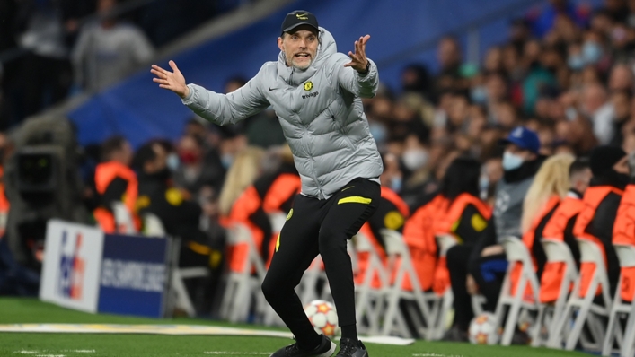 Chelsea boss Thomas Tuchel was animated throughout his side's Champions League clash with Real Madrid