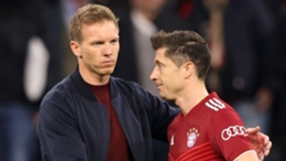 Bayern Munich coach Julian Nagelsmann and striker Robert Lewandowski