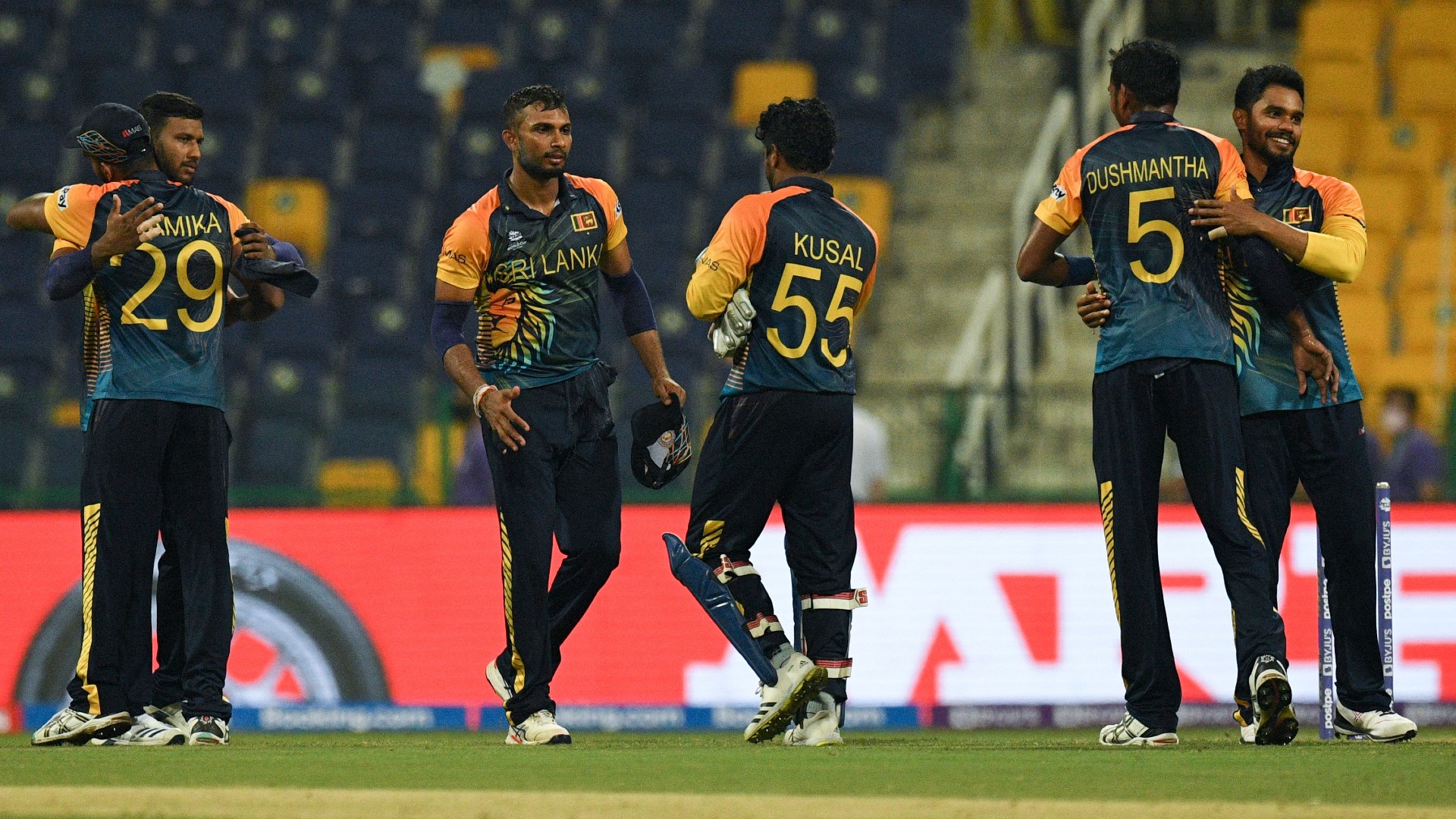 Sri Lanka celebrate their win over Ireland