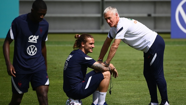 France boss Didier Deschamps (right) and Antoine Griezmann (centre)