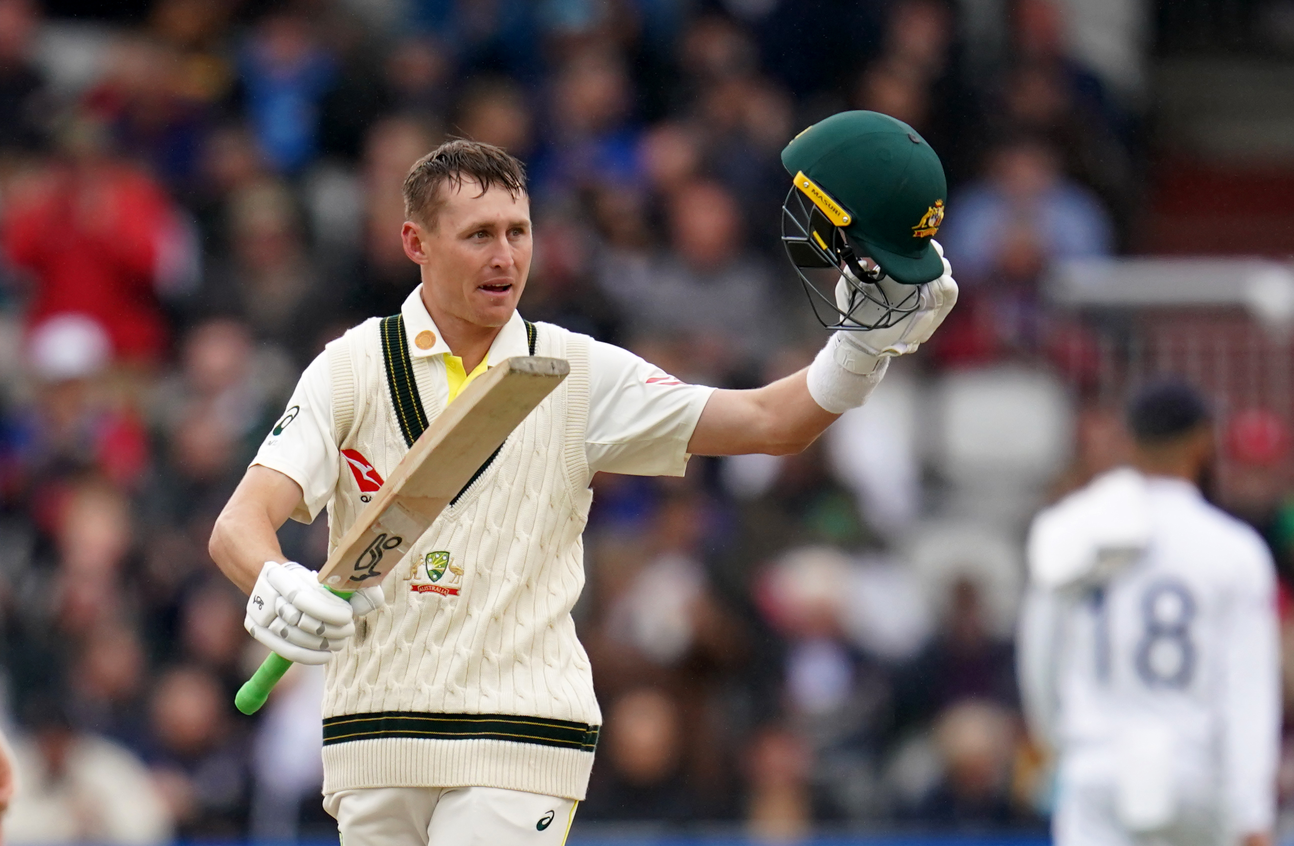 Marnus Labuschagne celebrates his century