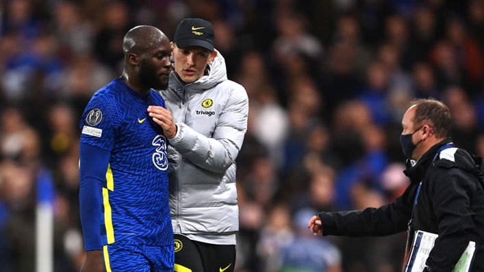 Chelsea pair Romelu Lukaku (L) and Thomas Tuchel