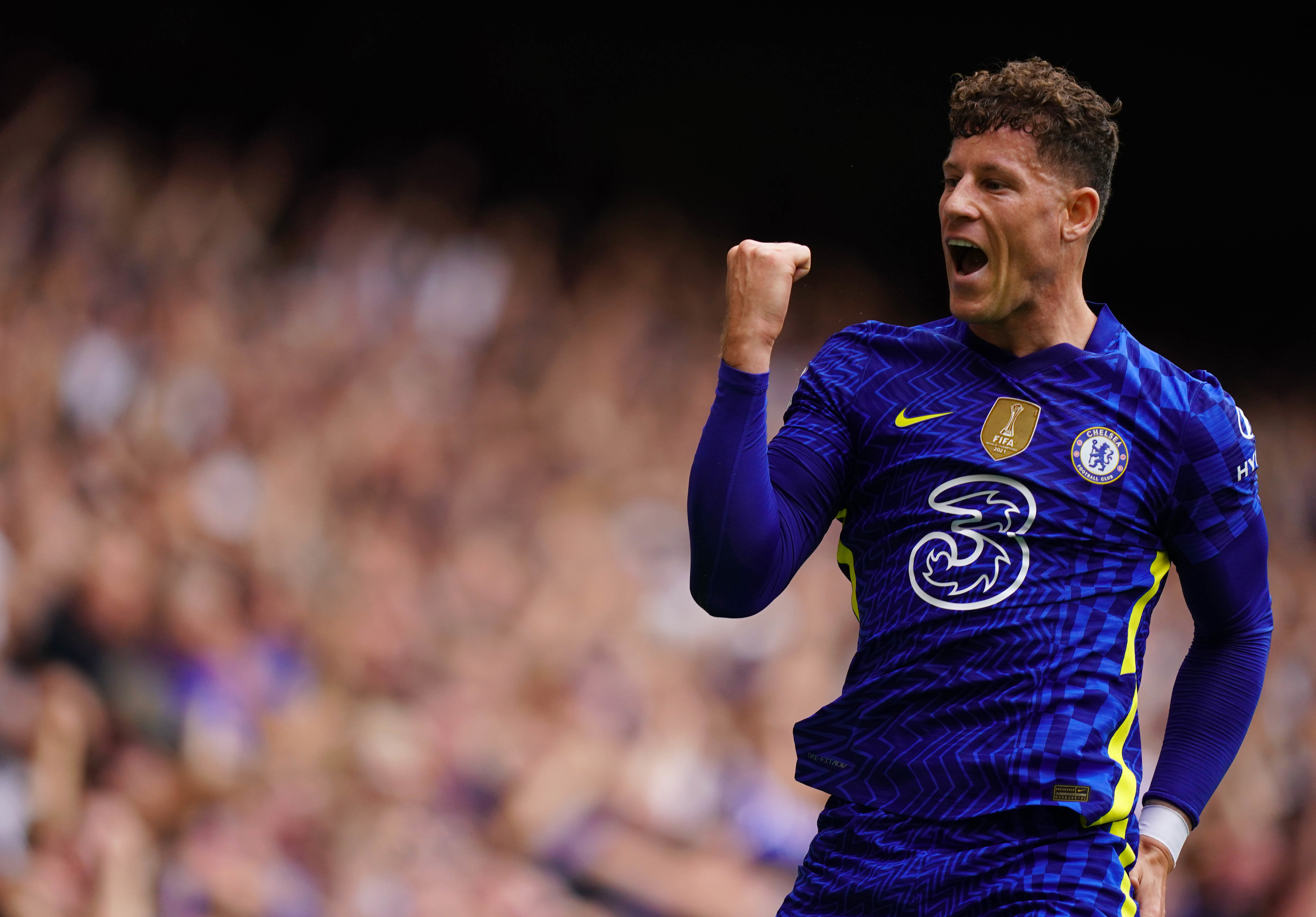 Ross Barkley celebrates scoring for Chelsea