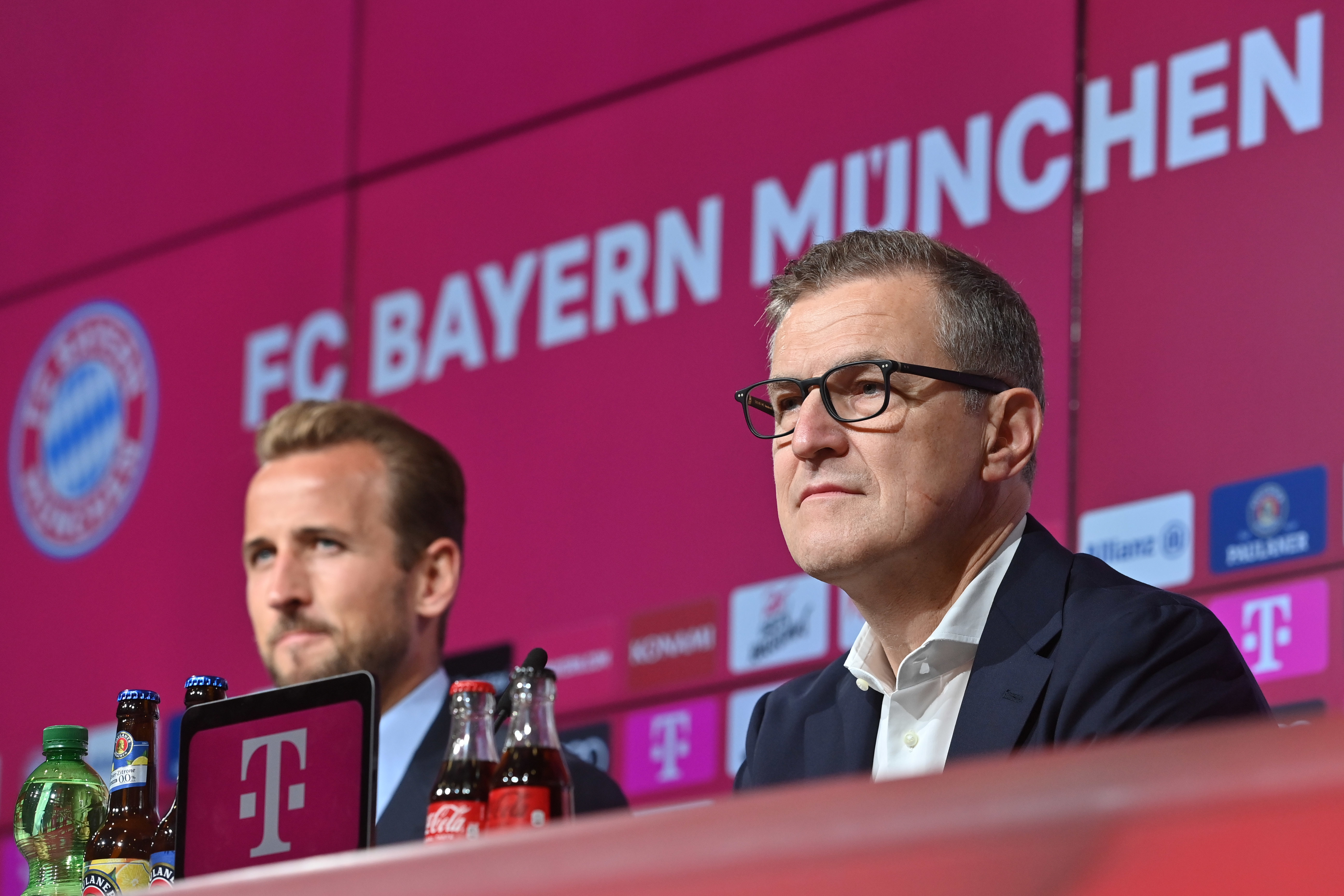 Jan-Christian Dreesen, pictured right alongside Bayern striker Harry Kane, says European club football cannot become a circus and move outside the continent