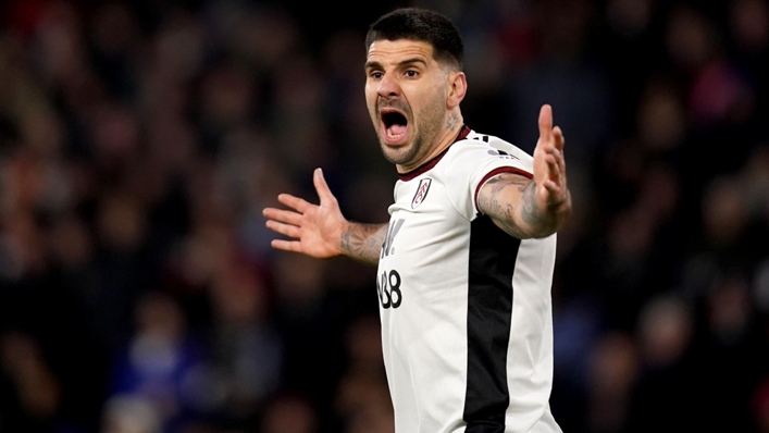 Aleksandar Mitrovic will miss Fulham’s Leicester encounter while he serves the final game of his eight-match suspension (John Walton/PA)