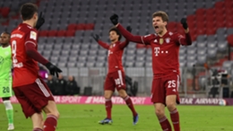 Thomas Muller celebrates after opening the scoring for Bayern Munich on Friday.