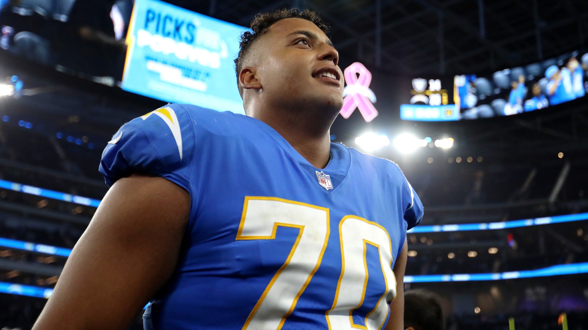 Rashawn Slater of the Los Angeles Chargers
