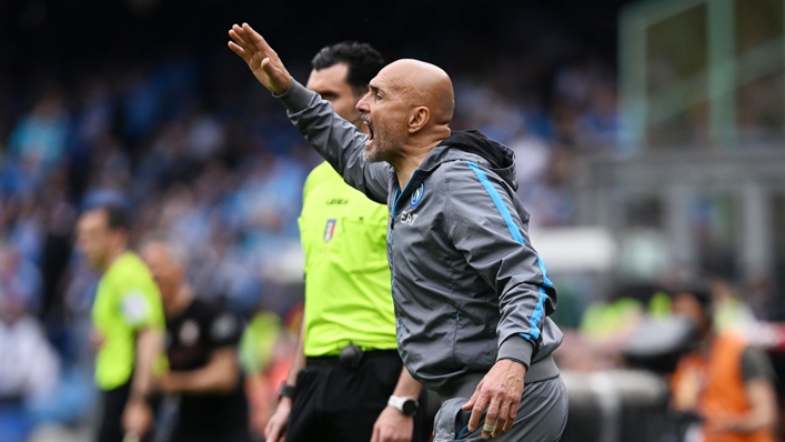 Luciano Spalletti watches on as Napoli were held by Salernitana on Sunday