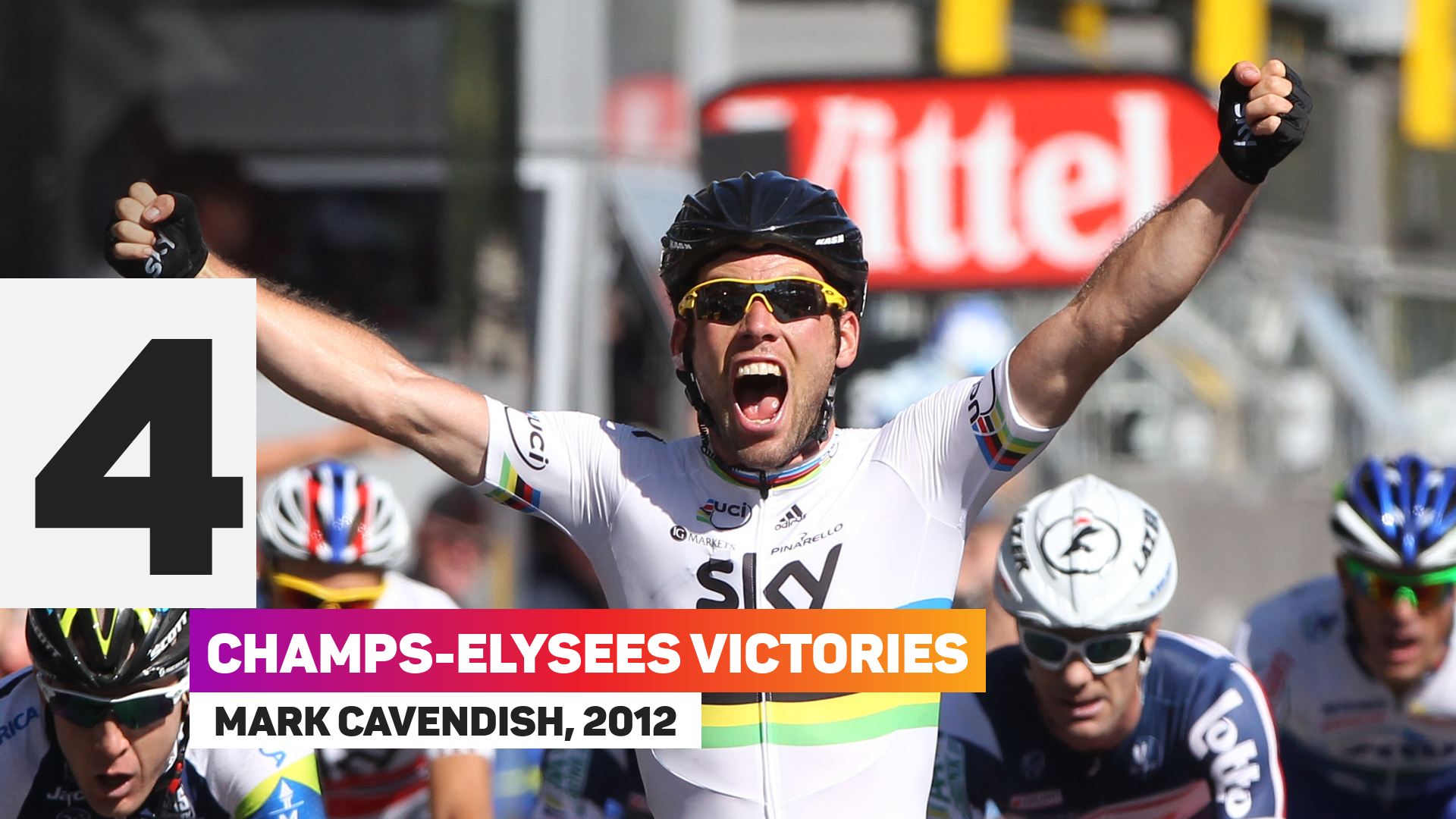 Mark Cavendish set a Champs-Elysees record in 2012