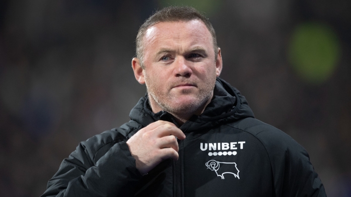 Wayne Rooney is not convinced by Derby defender Festy Ebosele's Udinese move