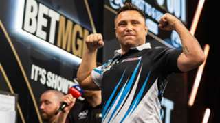 Gerwyn Price fires nine-dart finish on his way to the final in Manchester