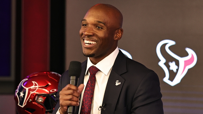 New Houston Texans head coach DeMeco Ryans was all smiles during his introductory press conference