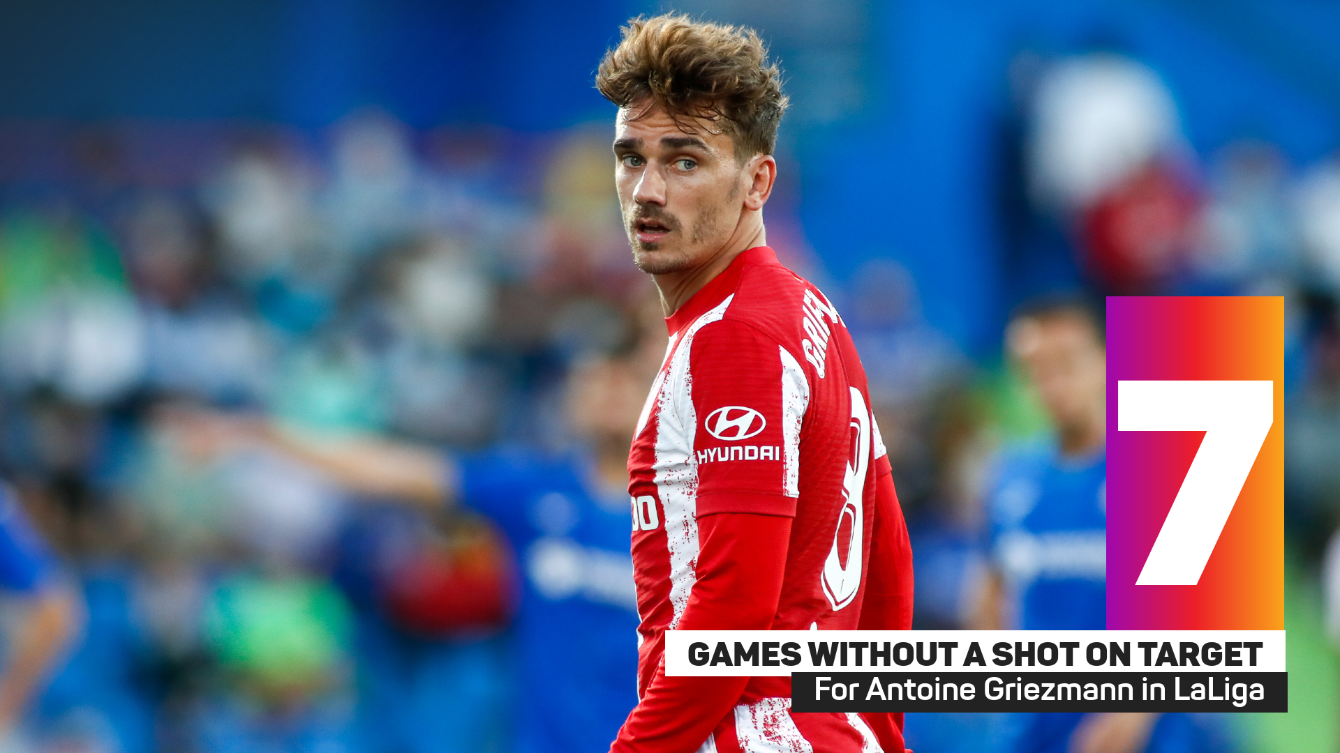 Antoine Griezmann has failed to have a shot on target in seven league games