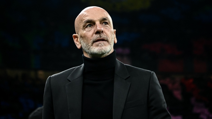 Stefano Pioli looked on as Milan slumped to a derby defeat