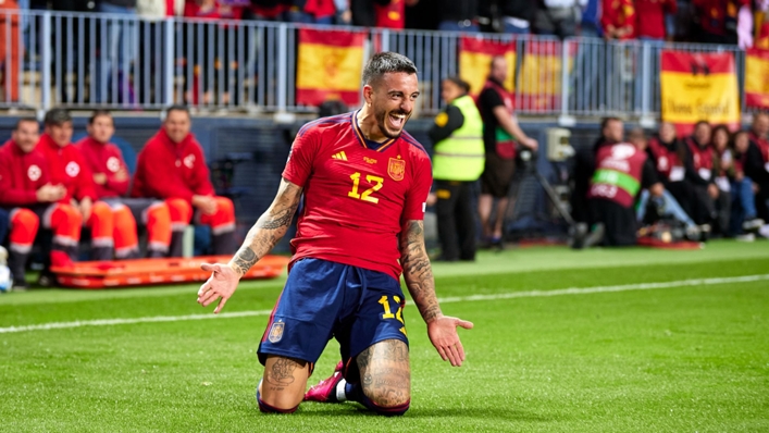 Joselu celebrates his memorable Spain debut
