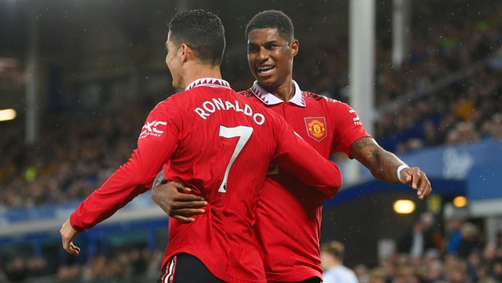 Marcus Rashford pictured with Cristiano Ronaldo before the latter's Manchester United departure