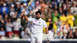 Rishabh Pant celebrates his fifth Test century
