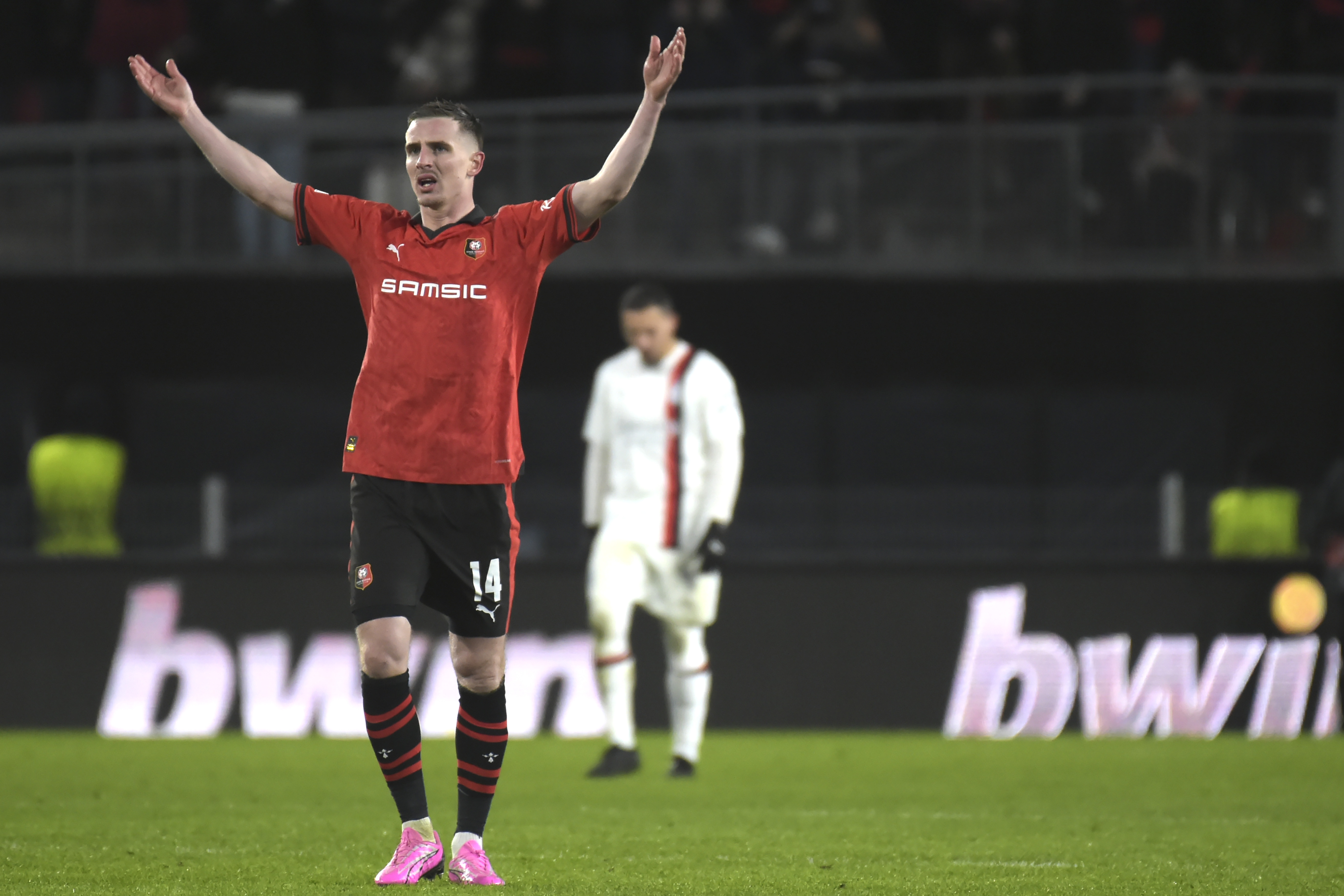 Benjamin Bourigeaud scored a hat-trick for Rennes but it was in vain
