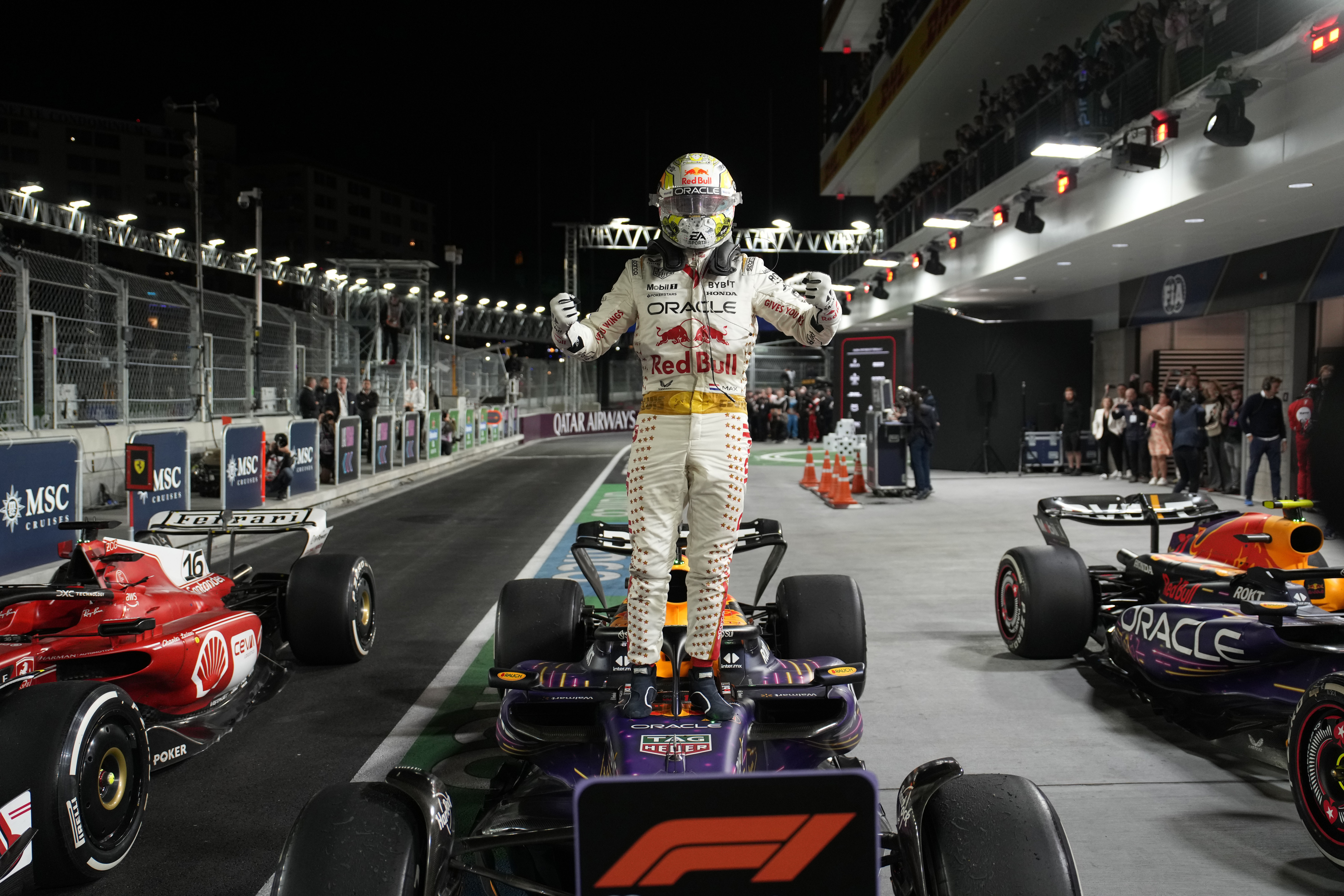 Max Verstappen claimed victory in Las Vegas