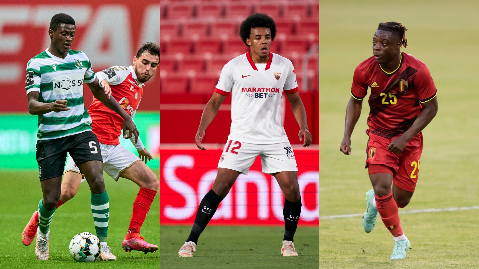 Nuno Mendes, Jules Kounde and Jeremy Doku