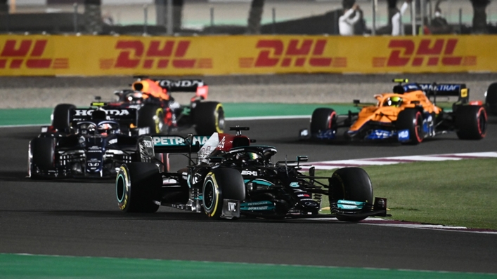 Lewis Hamilton leads the Qatar Grand Prix