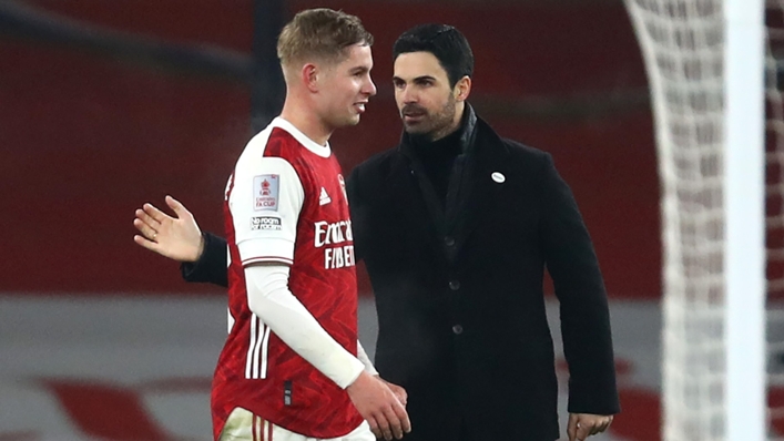 Mikel Arteta (right) needs his players to help him through a challenging period
