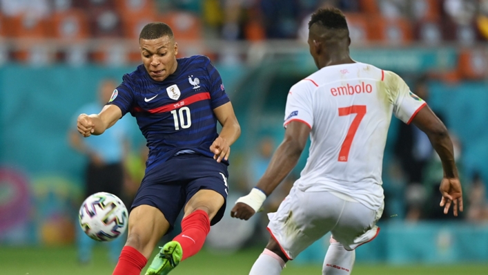 Kylian Mbappe and Breel Embolo faced off at Euro 2020