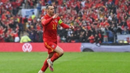 Gareth Bale celebrates after Wales' opener on Sunday