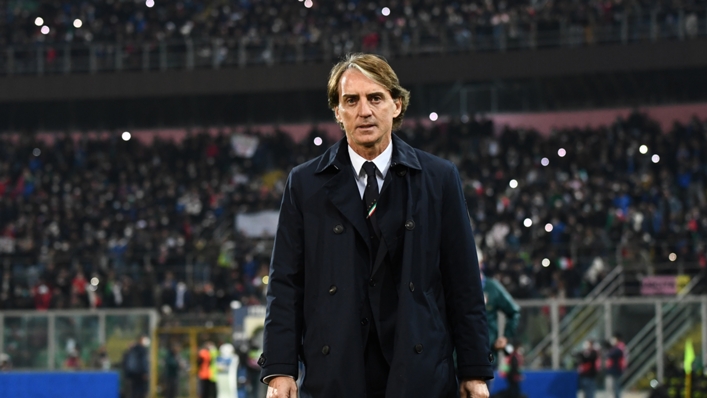 Head coach Roberto Mancini walks off after Italy lost to North Macedonia in World Cup qualifying