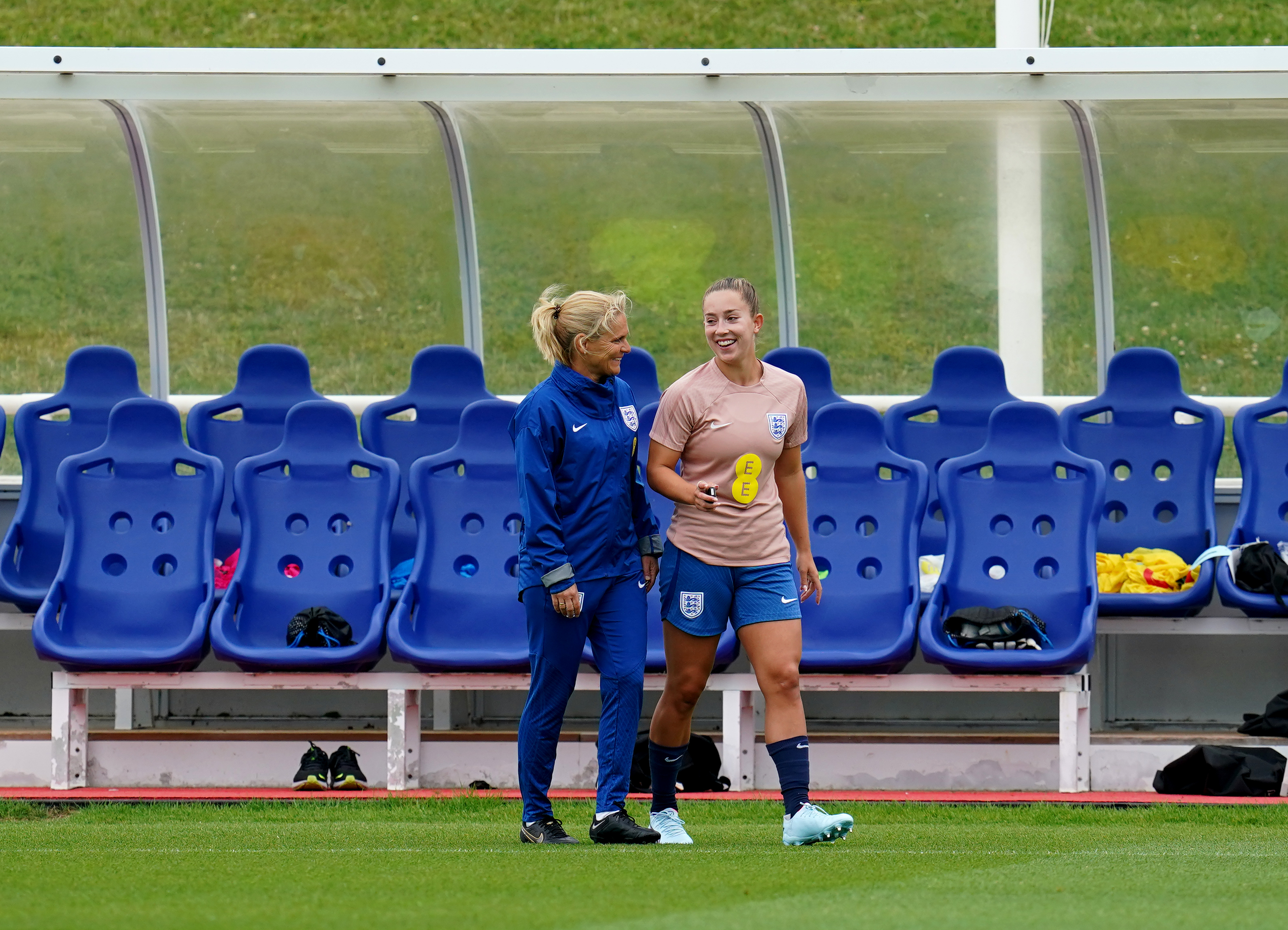 Maya Le Tissier (right) says England boss Sarina Wiegman made her feel like part of the team