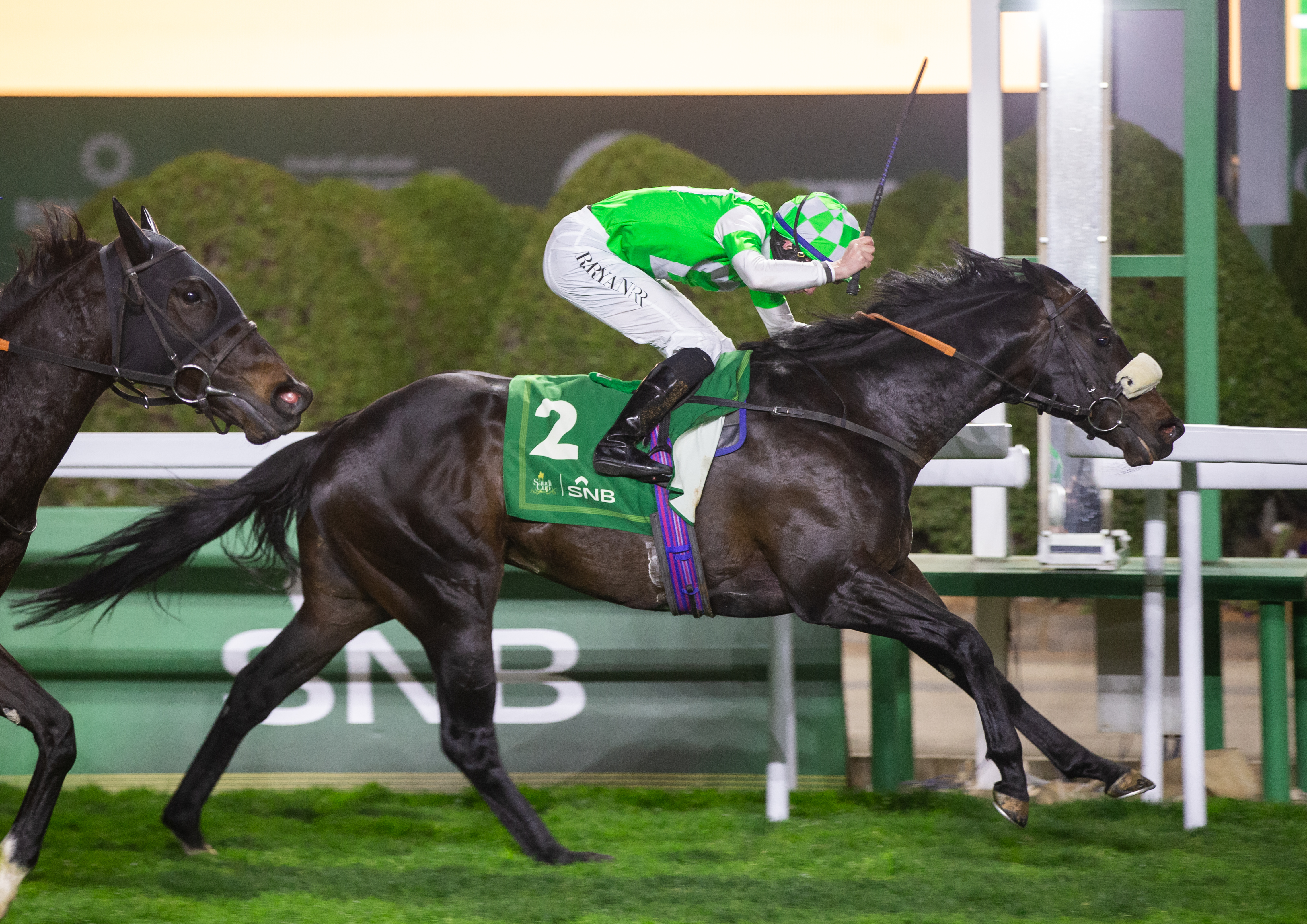 Annaf and Rossa Ryan winning the Saudi National Bank 1351 Turf Sprint