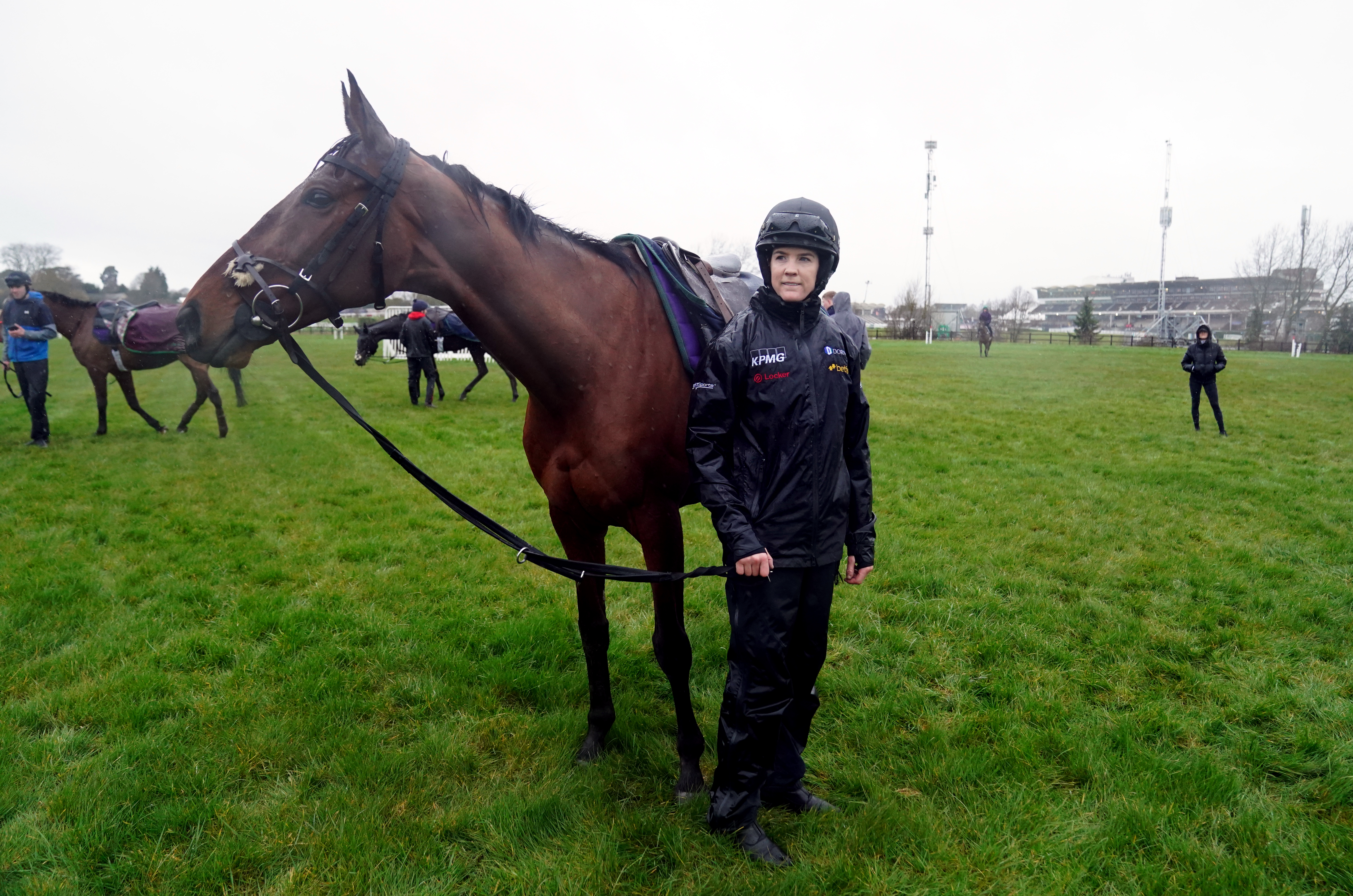 Rachael Blackmore and Telmesomethinggirl on the gallops at Cheltenham