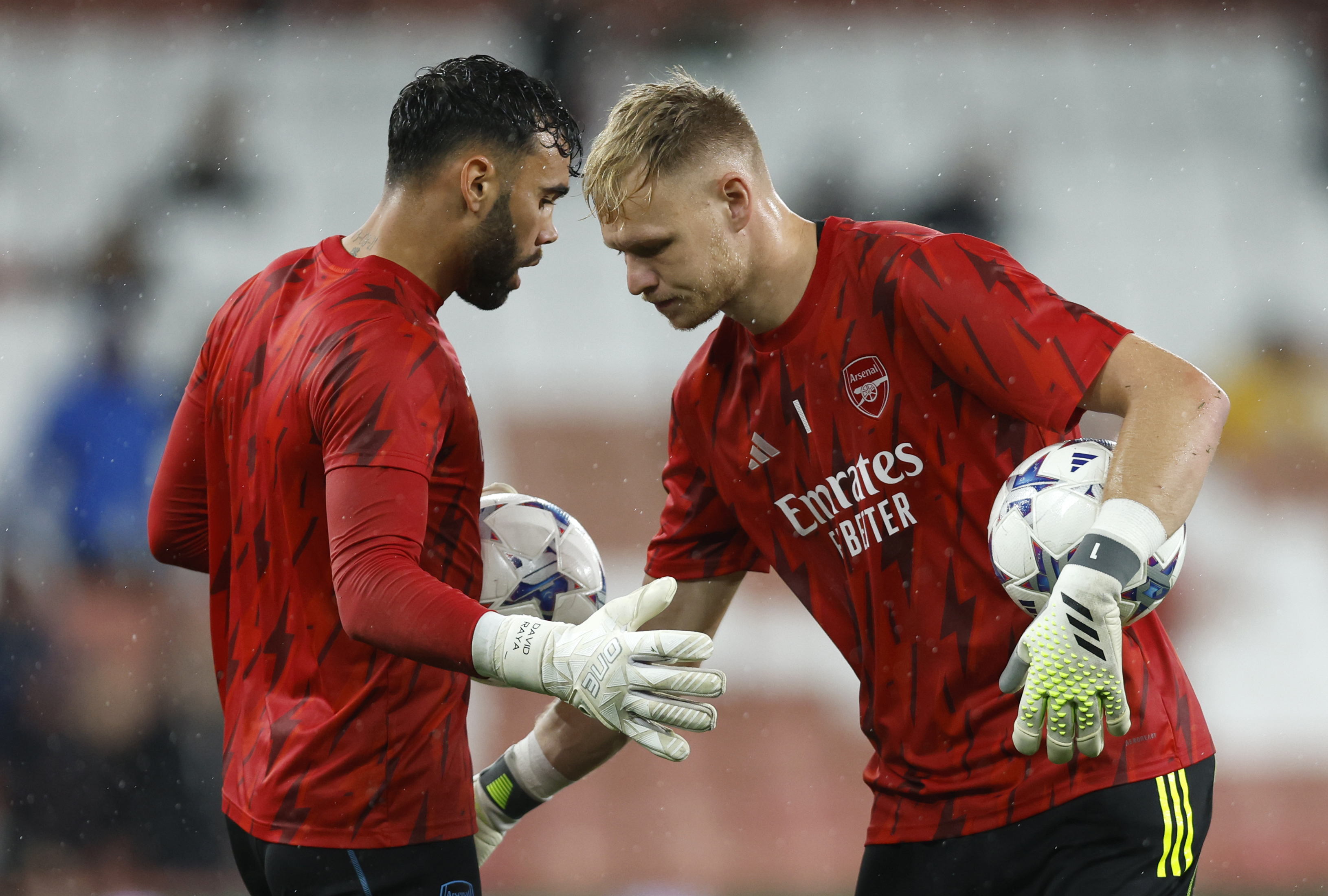 Raya (left) is competing with Aaron Ramsdale (right) for the number one shirt at Arsenal