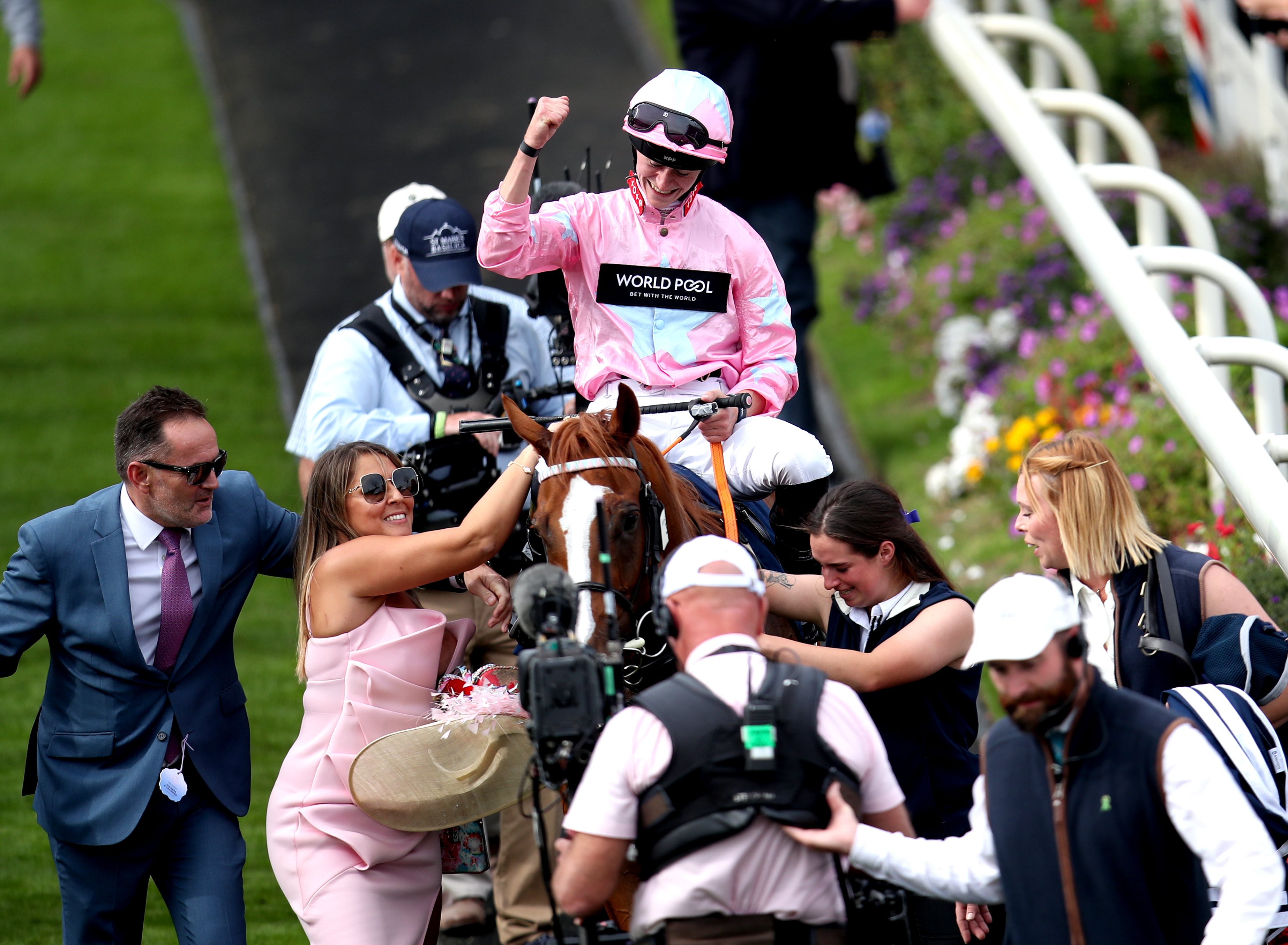 Jockey Sean Kirrane celebrates