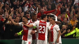 Ajax celebrate a goal in the Champions League